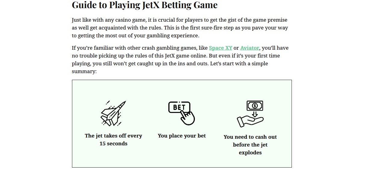 Screenshot jetx instruction